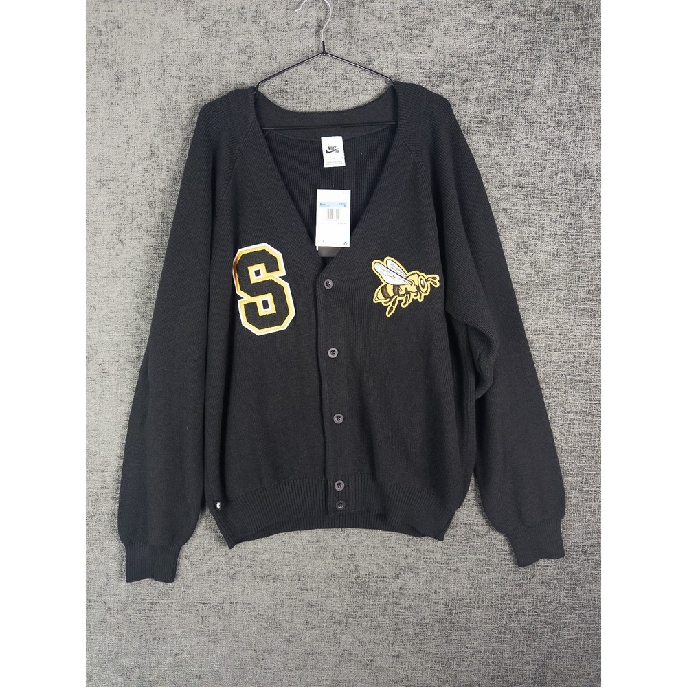 NEW Nike SB Collegial Cardigan Mens M Knit V Neck Button Up Cotton Graphic